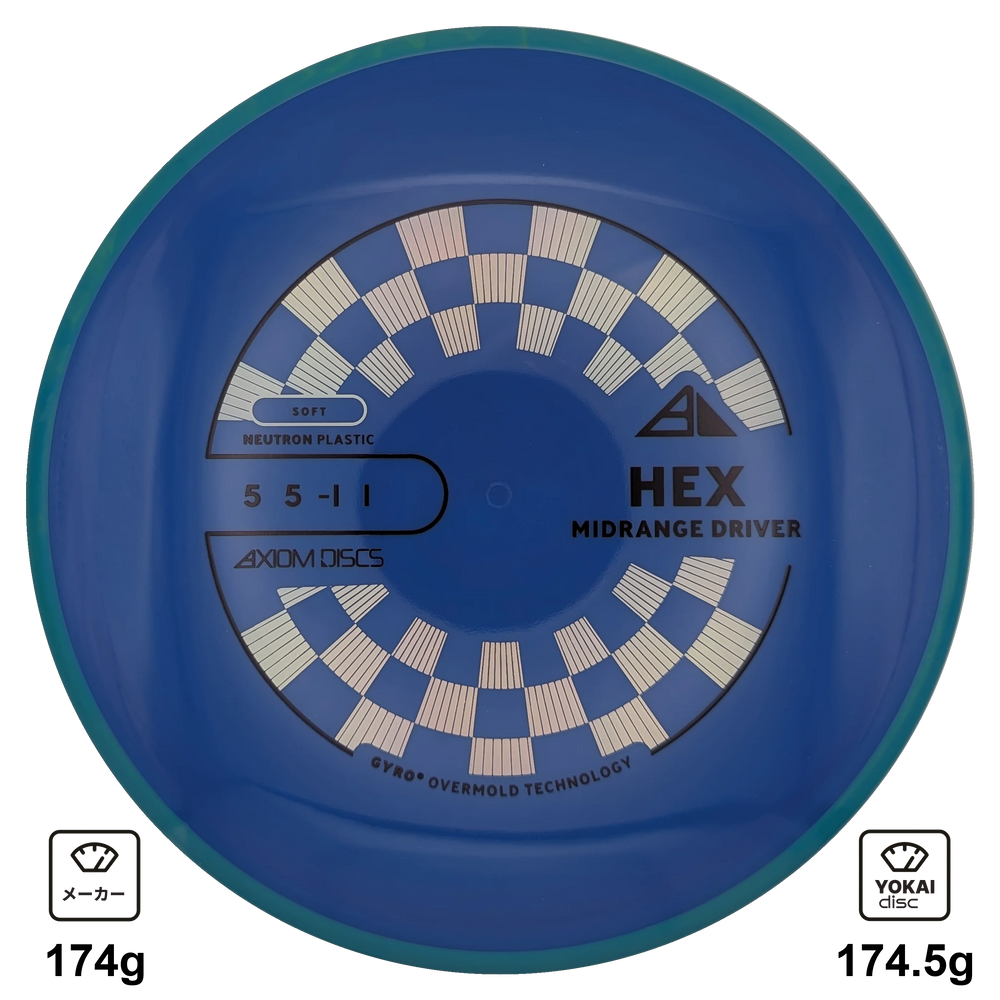 Axiom Hex, Neutron - Soft, Blue with Light Blue Rim, 174.5