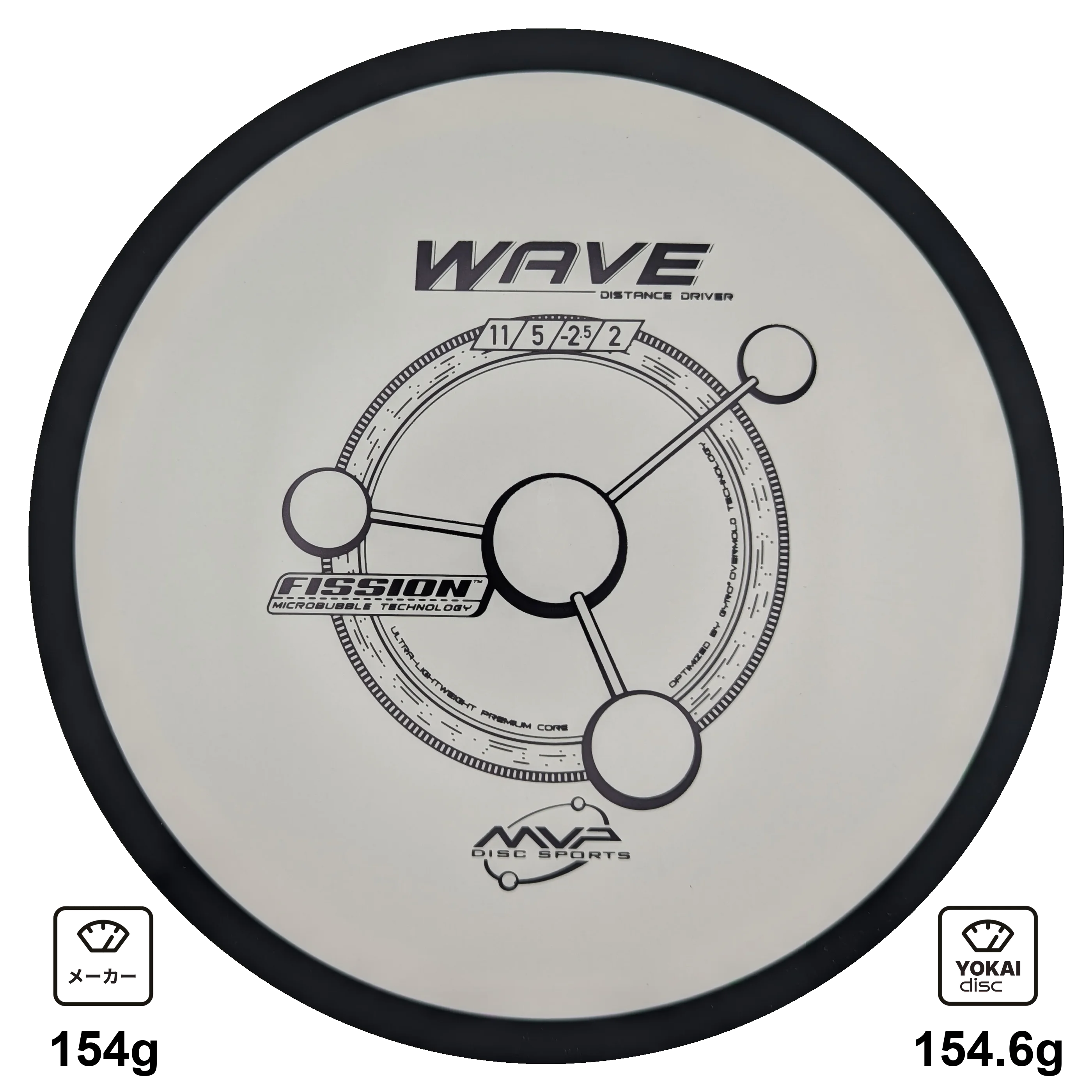 MVP Wave, Fission, White with Black Rim, 154.6